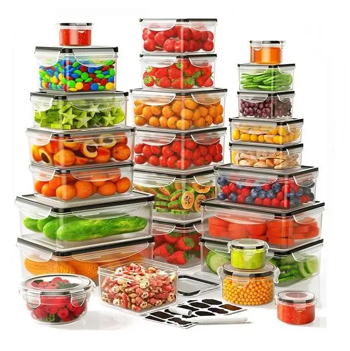 Meal Prep Kitchen - 40/42/50/52/62-teiliges Set großer, luftdichter Lebensmittelbehälter mit