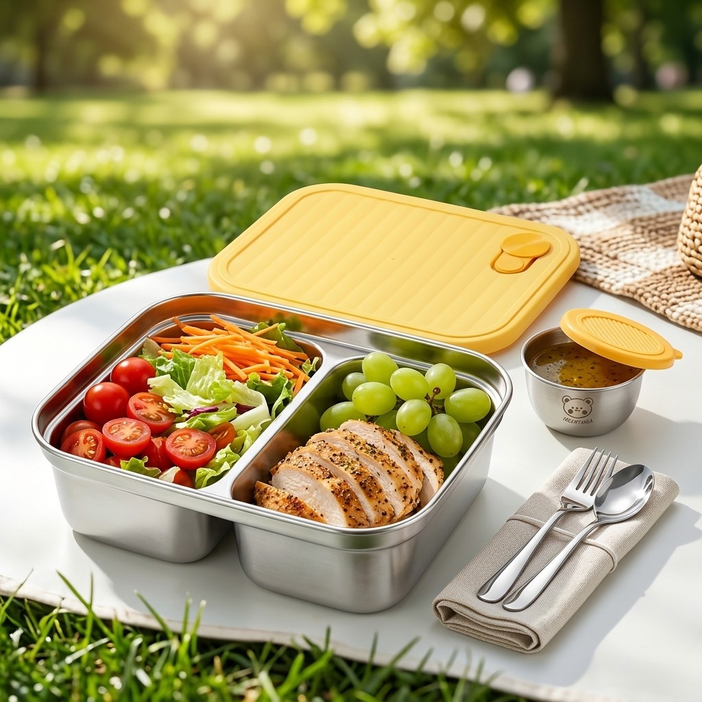 Meal Prep Bowl - 304 Edelstahl-Lunchbehälter, tragbare, versiegelte Lunchbox für